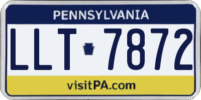 PA license plate LLT7872