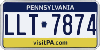 PA license plate LLT7874