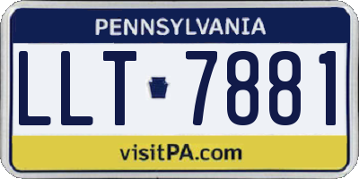 PA license plate LLT7881