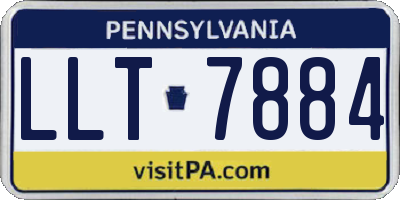PA license plate LLT7884