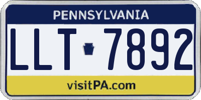 PA license plate LLT7892