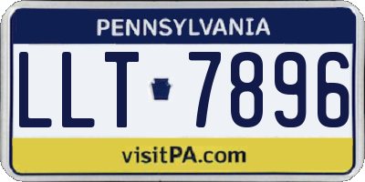 PA license plate LLT7896