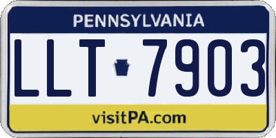 PA license plate LLT7903