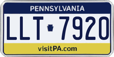 PA license plate LLT7920