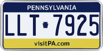 PA license plate LLT7925