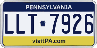 PA license plate LLT7926