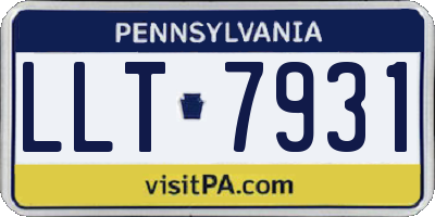 PA license plate LLT7931