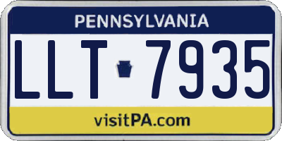 PA license plate LLT7935