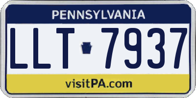 PA license plate LLT7937
