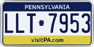 PA license plate LLT7953