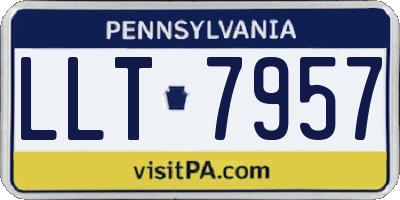 PA license plate LLT7957