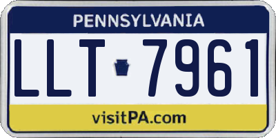 PA license plate LLT7961