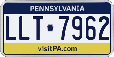 PA license plate LLT7962