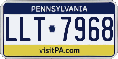 PA license plate LLT7968