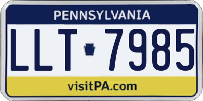 PA license plate LLT7985