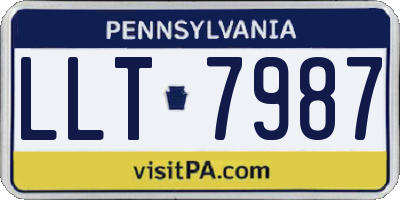 PA license plate LLT7987