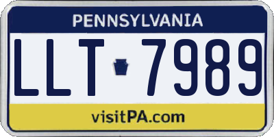 PA license plate LLT7989