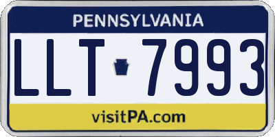 PA license plate LLT7993