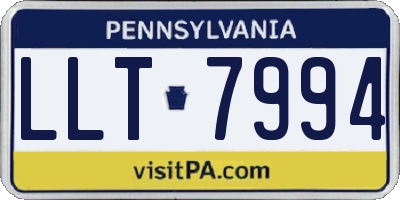 PA license plate LLT7994