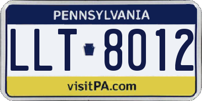 PA license plate LLT8012