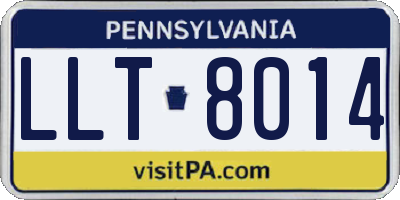 PA license plate LLT8014