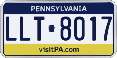 PA license plate LLT8017