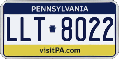 PA license plate LLT8022
