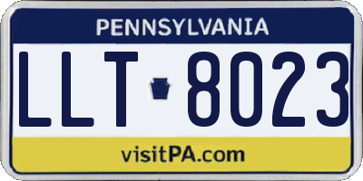 PA license plate LLT8023