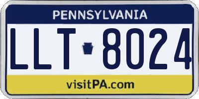 PA license plate LLT8024