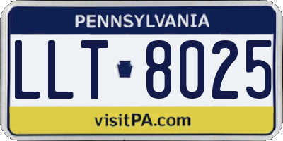 PA license plate LLT8025