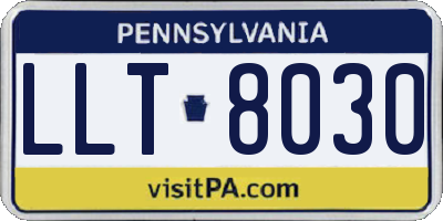 PA license plate LLT8030