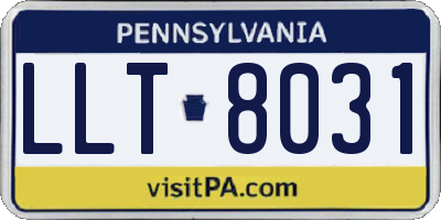 PA license plate LLT8031