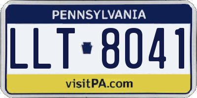 PA license plate LLT8041