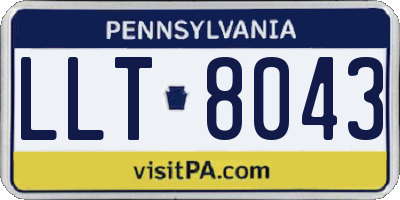 PA license plate LLT8043