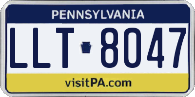 PA license plate LLT8047