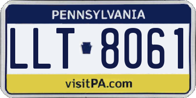 PA license plate LLT8061