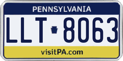 PA license plate LLT8063