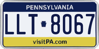 PA license plate LLT8067