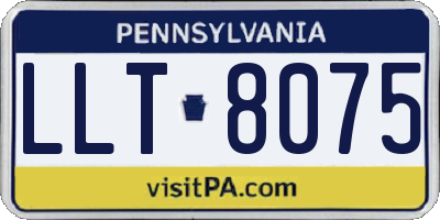 PA license plate LLT8075