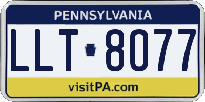 PA license plate LLT8077