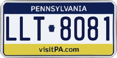 PA license plate LLT8081