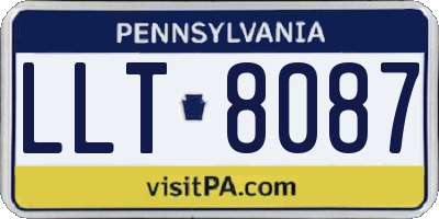 PA license plate LLT8087