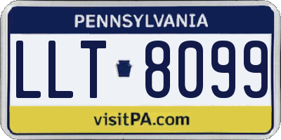 PA license plate LLT8099