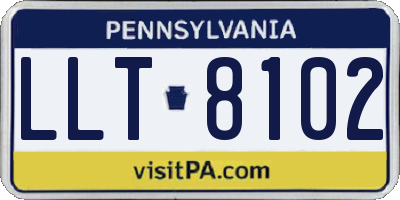 PA license plate LLT8102