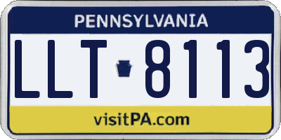 PA license plate LLT8113