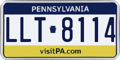 PA license plate LLT8114