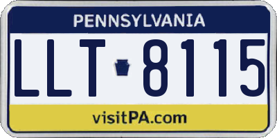 PA license plate LLT8115