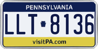 PA license plate LLT8136