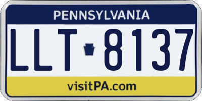 PA license plate LLT8137