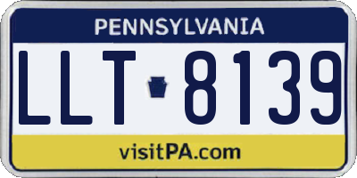 PA license plate LLT8139
